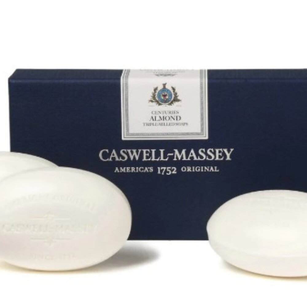 NWT Caswell-Massey CENTURIES ALMOND THREE-SOAP SET